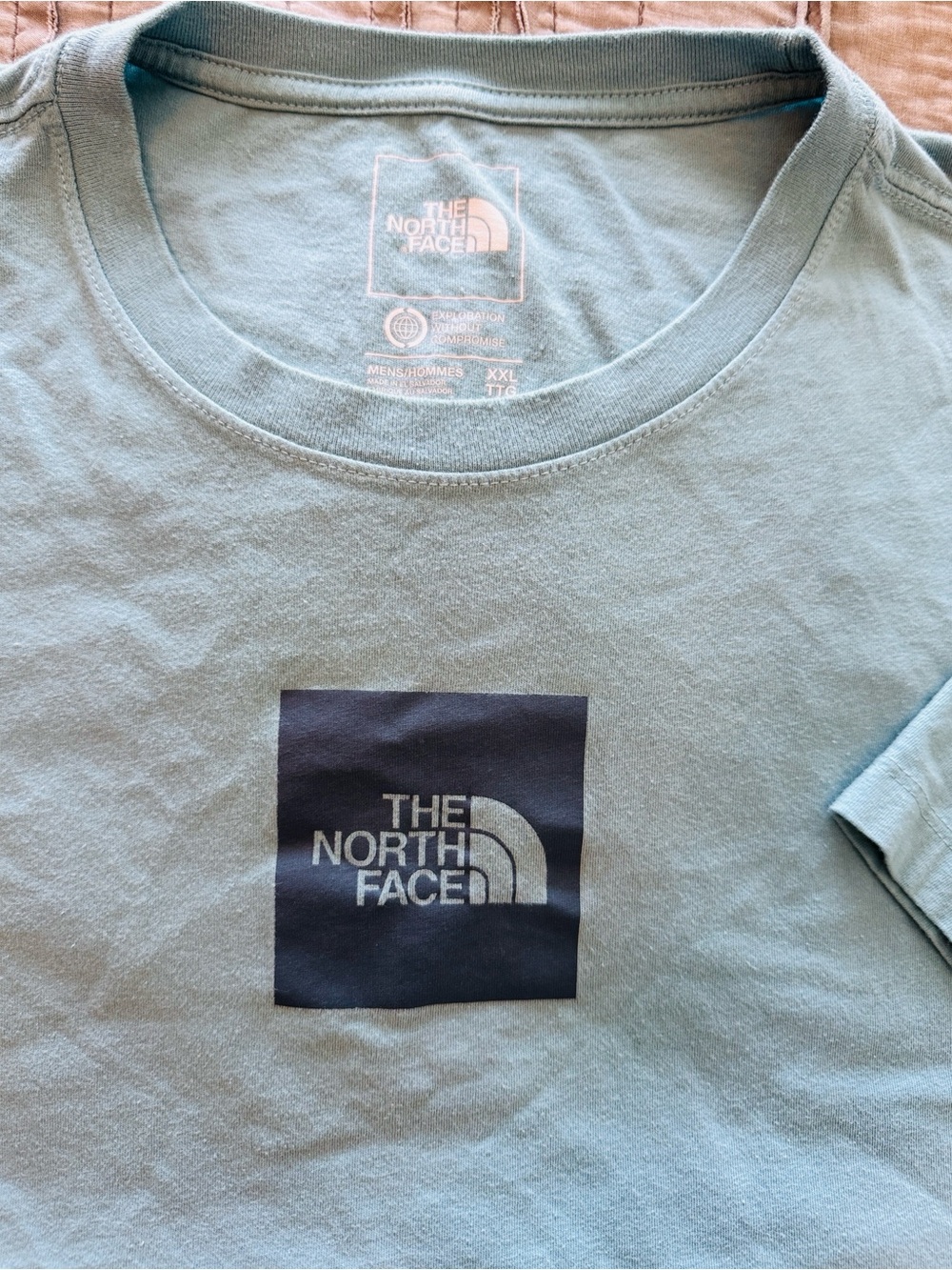 The North Face Men's Crew Neck Logo Tee in Dusty Blue